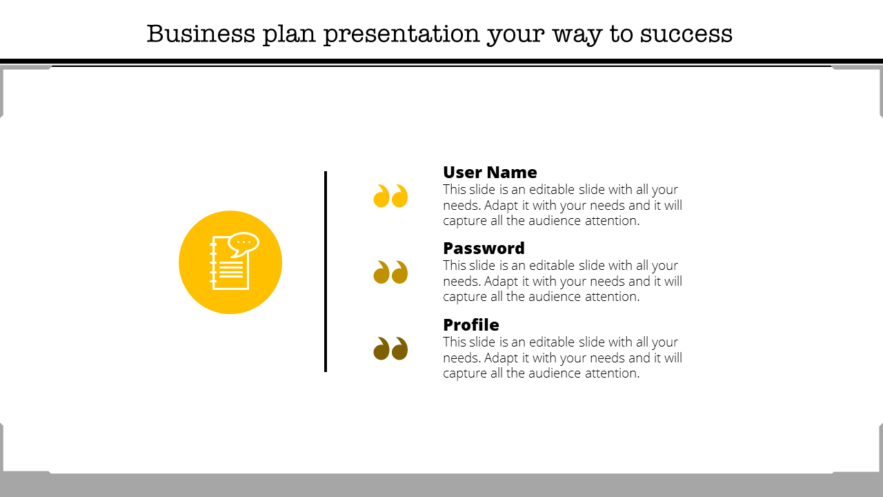 Free - Business Plan Presentation Template Diagrams